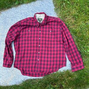 Eddie Bauer Men’s XL Flannel Shirt | 100% Cotton Vintage with Button Sleeves